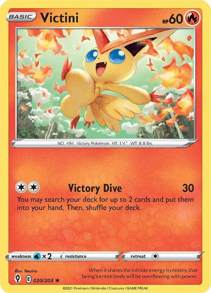 Pokemon - Evolving Skies - Victini - 020/203 - Reverse Holofoil