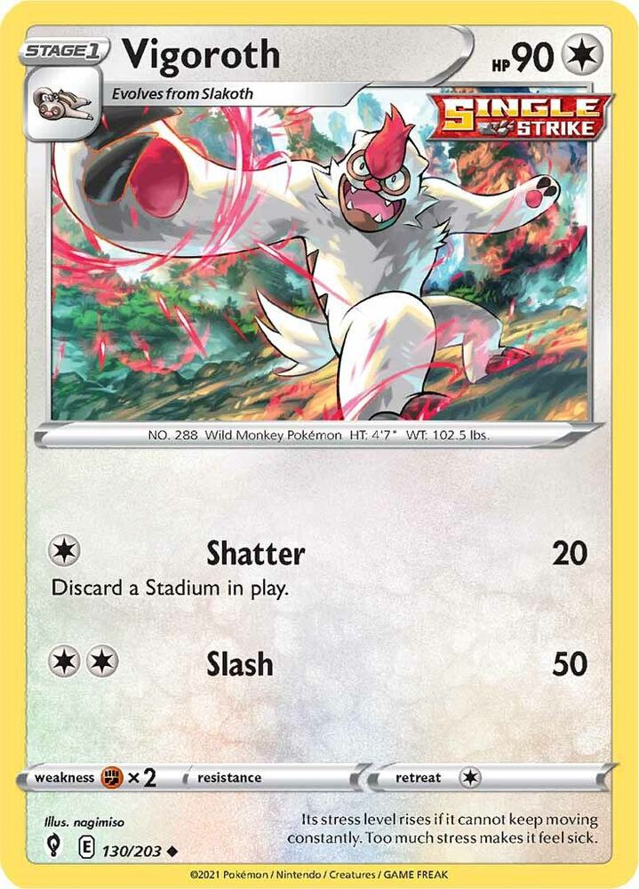 Vigoroth 130/203 — Evolving Skies Pokémon card
