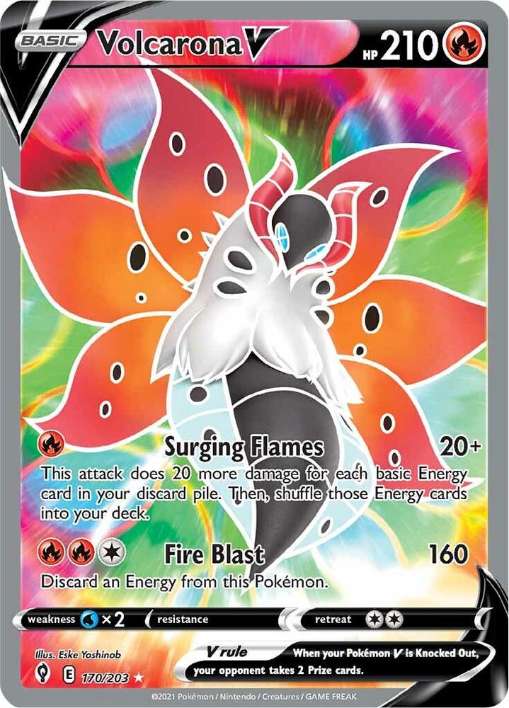 Volcarona V 170/203 Holofoil — Evolving Skies Pokémon card