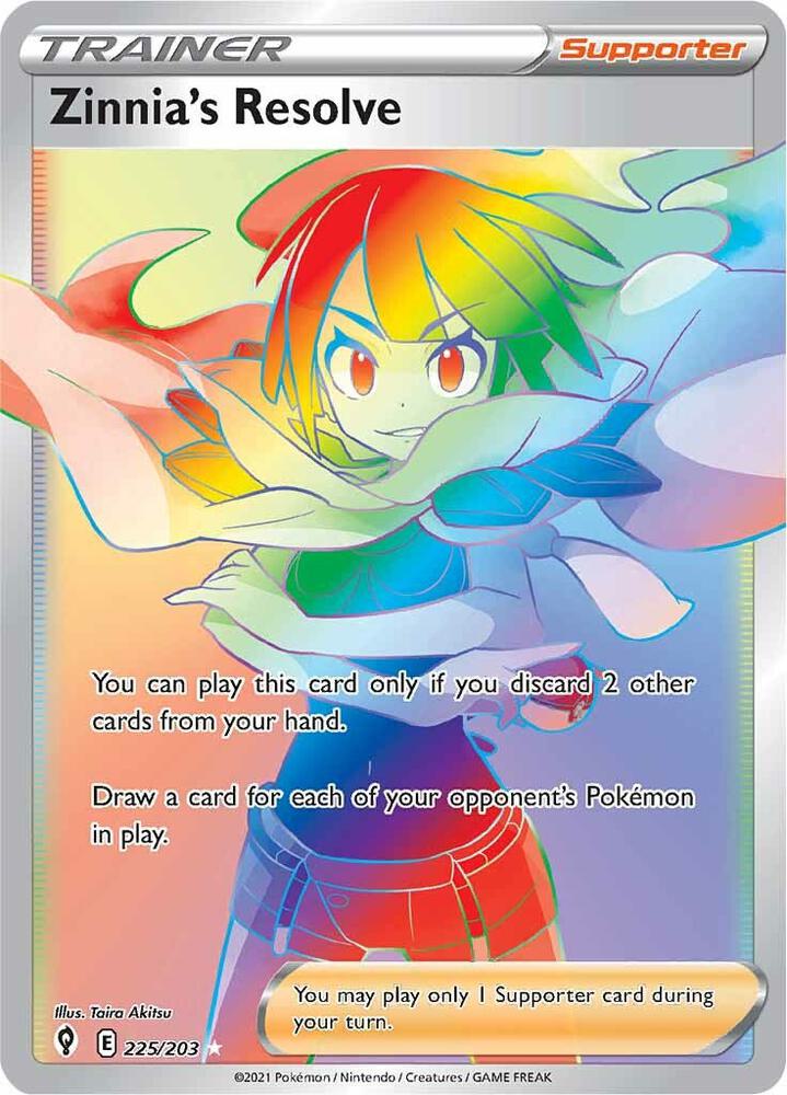 Zinnia's Resolve 225/203 Holofoil — Evolving Skies Pokémon card