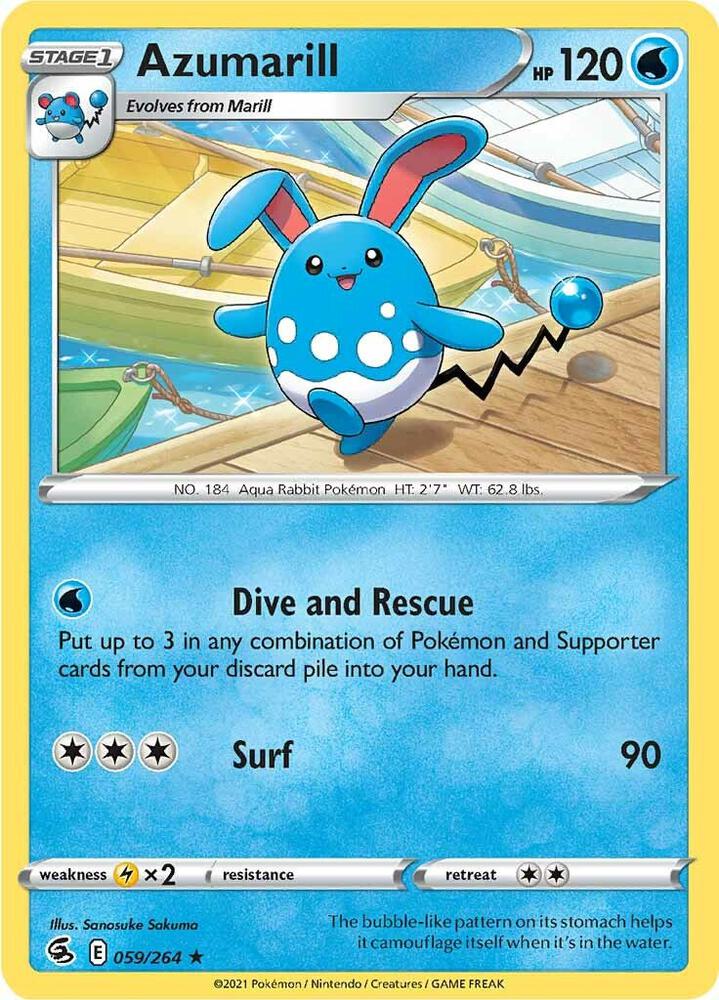 Pokemon - Fusion Strike - Azumarill - 059/264 - Reverse Holofoil