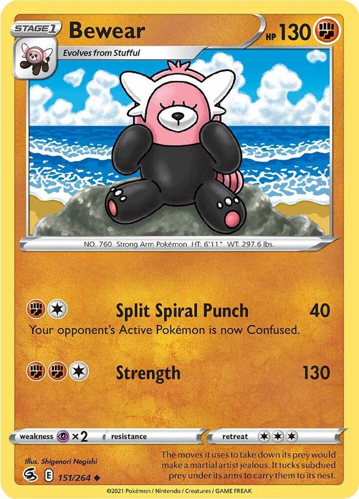 Bewear 151/264 Reverse Holofoil — Fusion Strike Pokémon card