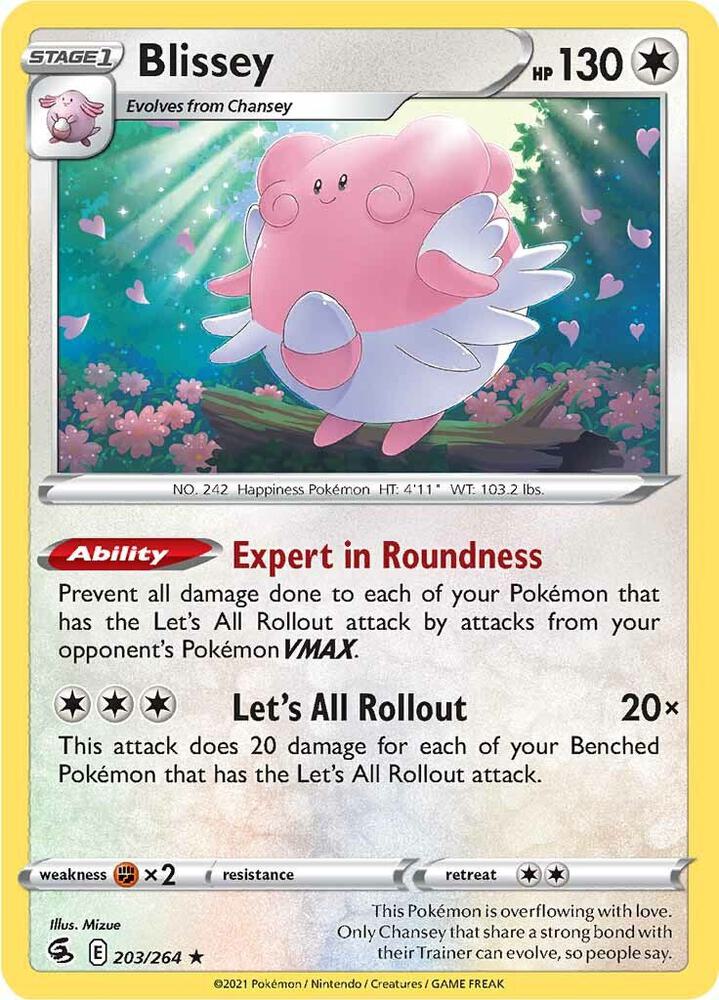 Blissey 203/264 Reverse Holofoil — Fusion Strike Pokémon card