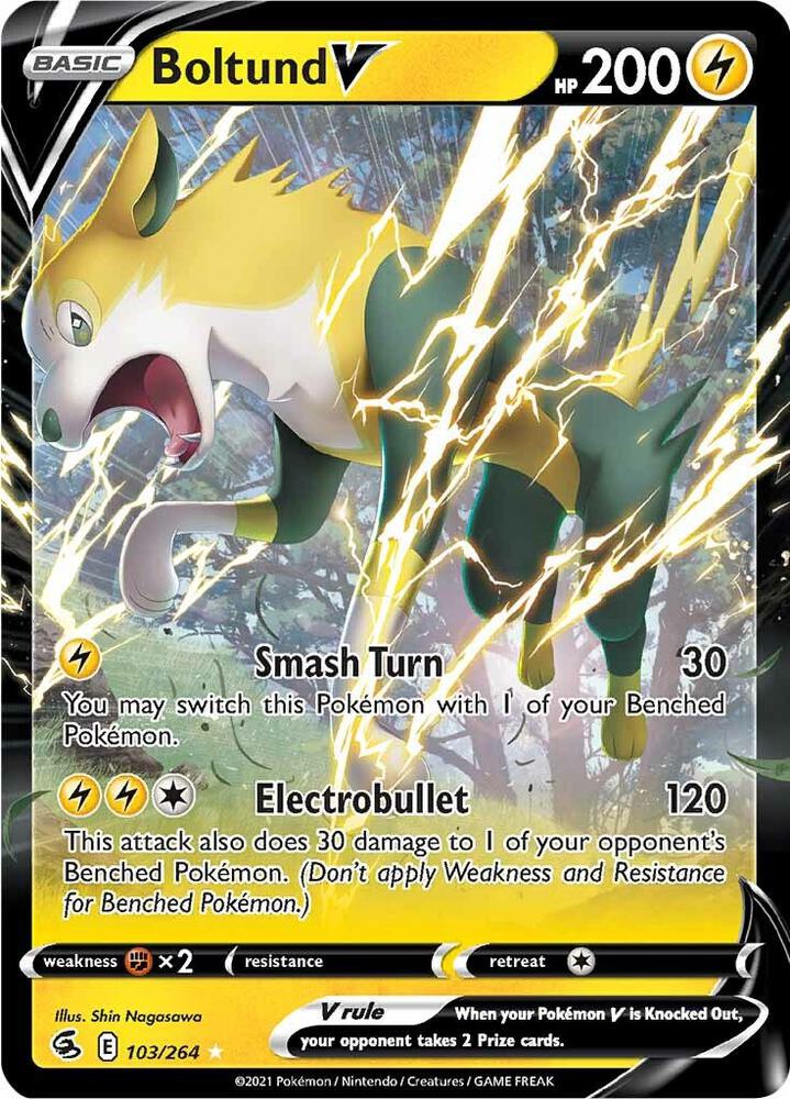Boltund V 103/264 Holofoil — Fusion Strike Pokémon card