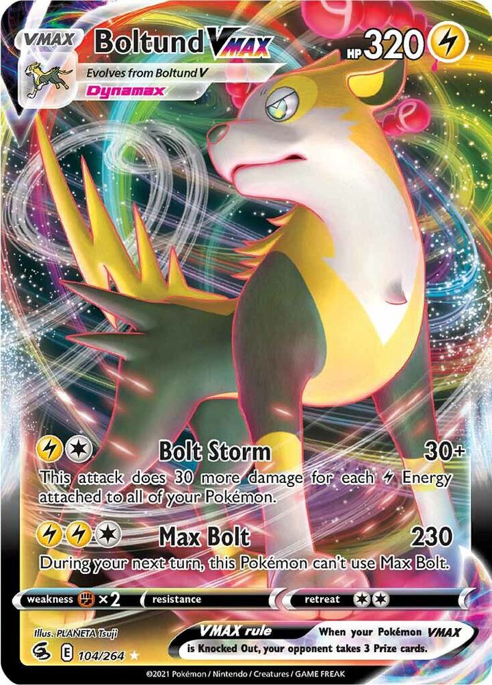 Boltund VMAX 104/264 Holofoil — Fusion Strike Pokémon card