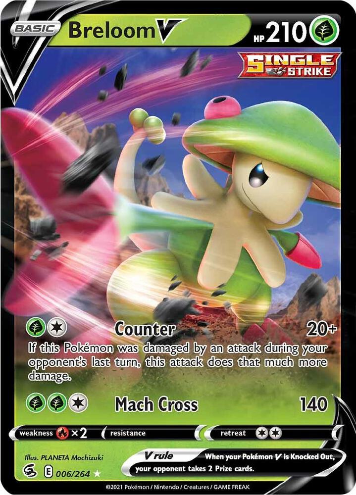 Breloom V 006/264 Holofoil — Fusion Strike Pokémon card