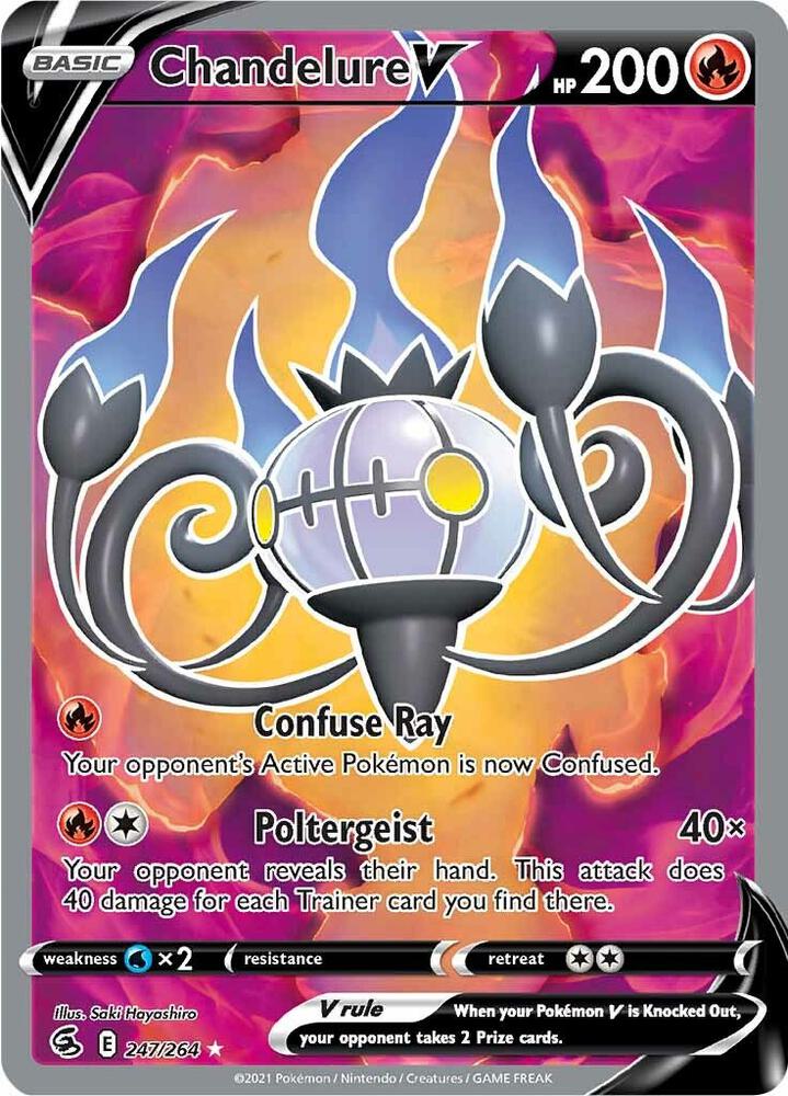 Chandelure V 247/264 Holofoil — Fusion Strike Pokémon card