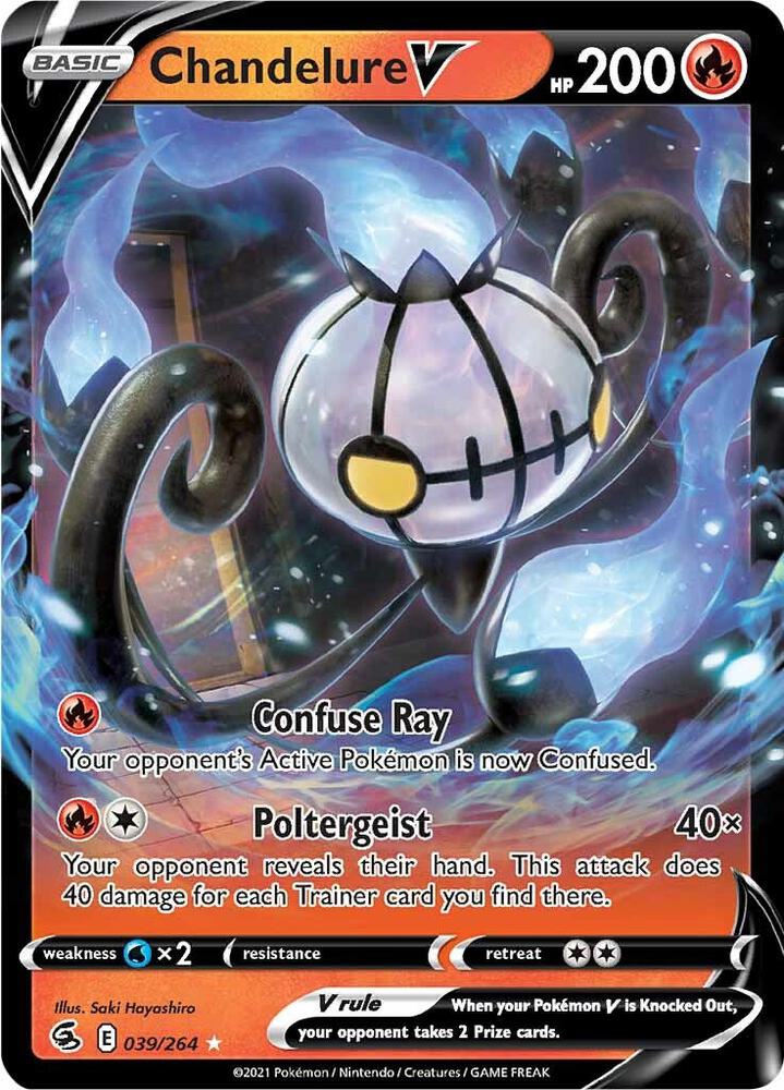 Chandelure V 039/264 Holofoil — Fusion Strike Pokémon card