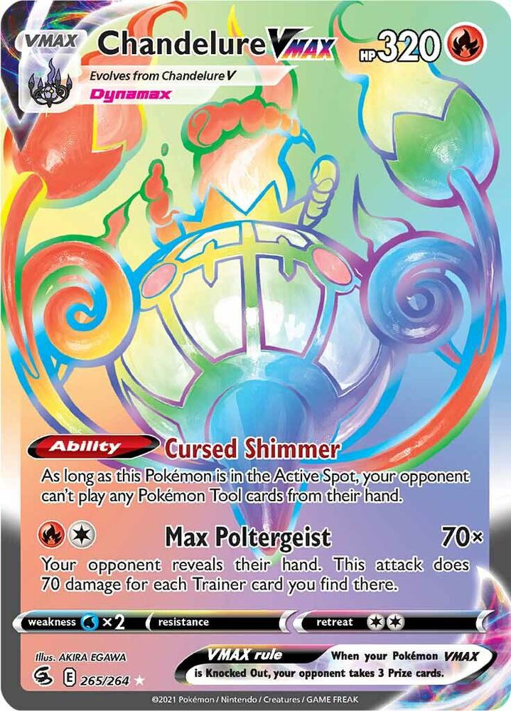 Chandelure VMAX 265/264 Holofoil — Fusion Strike Pokémon card