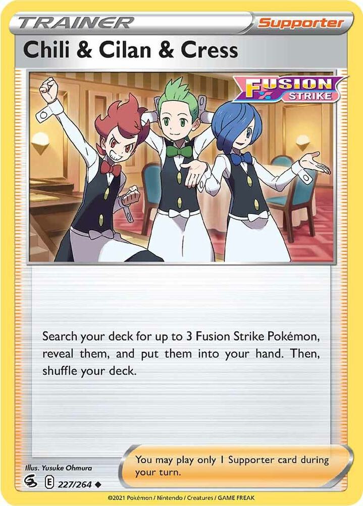 Chili & Cilan & Cress 227/264 — Fusion Strike Pokémon card