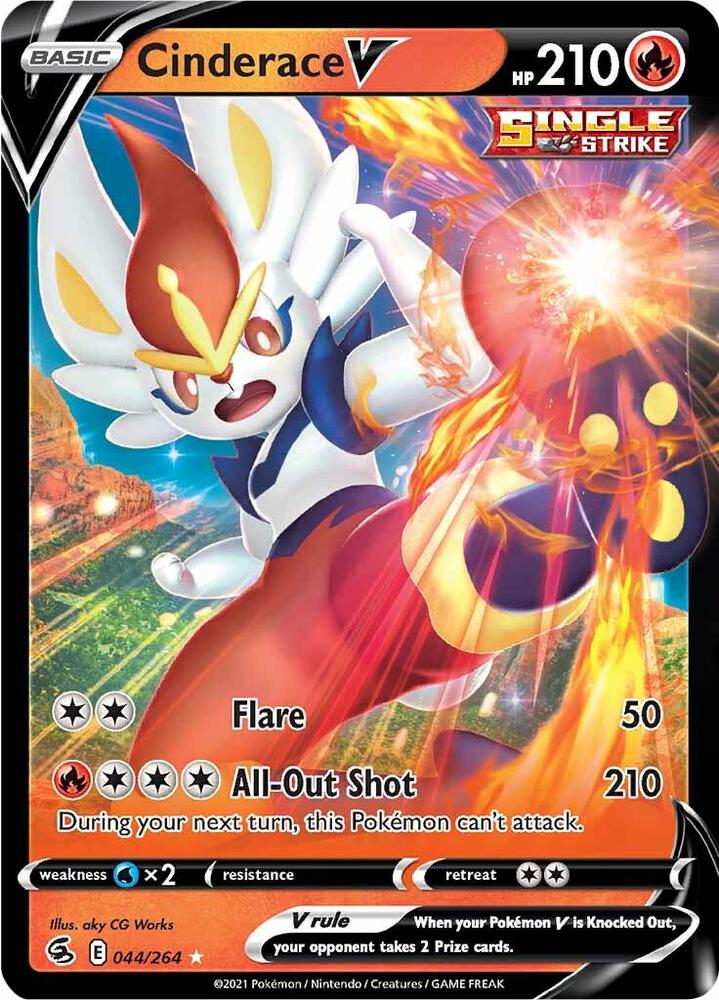 Cinderace V 044/264 Holofoil — Fusion Strike Pokémon card