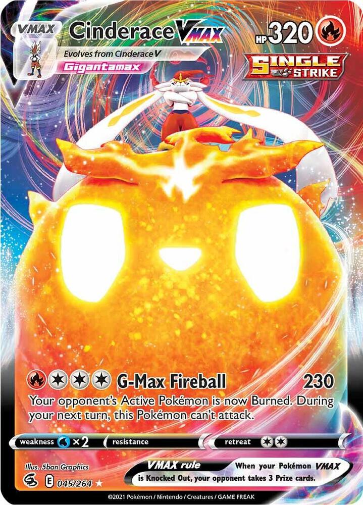 Cinderace VMAX 045/264 Holofoil — Fusion Strike Pokémon card