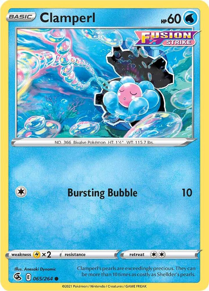 Clamperl 065/264 Reverse Holofoil — Fusion Strike Pokémon card