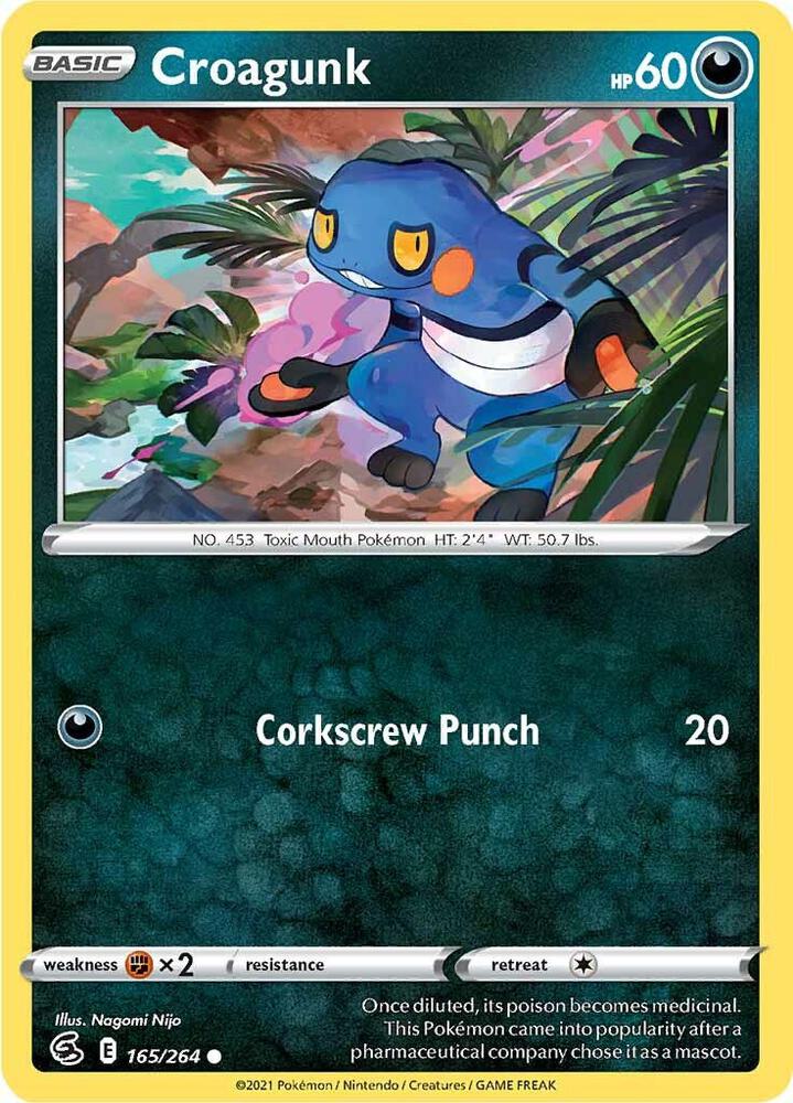 Croagunk 165/264 — Fusion Strike Pokémon card