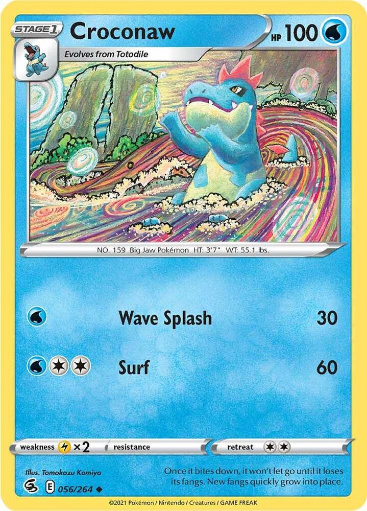 Croconaw 056/264 Reverse Holofoil — Fusion Strike Pokémon card
