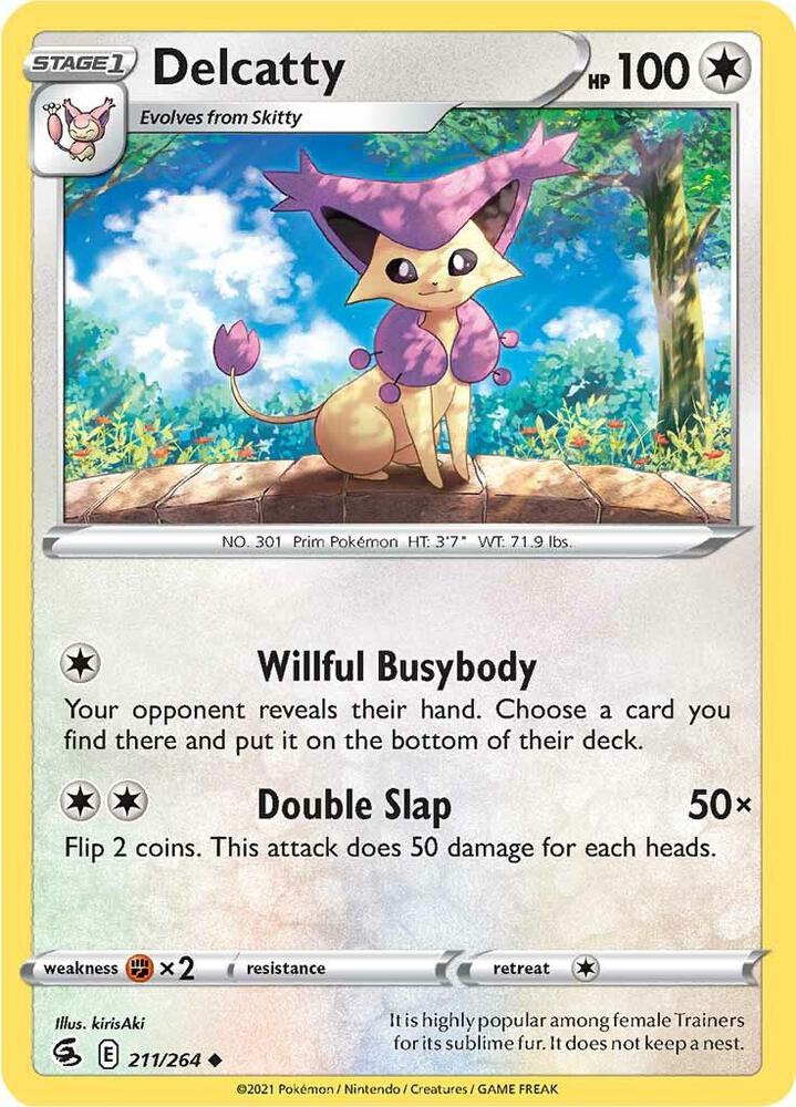 Delcatty 211/264 Reverse Holofoil — Fusion Strike Pokémon card