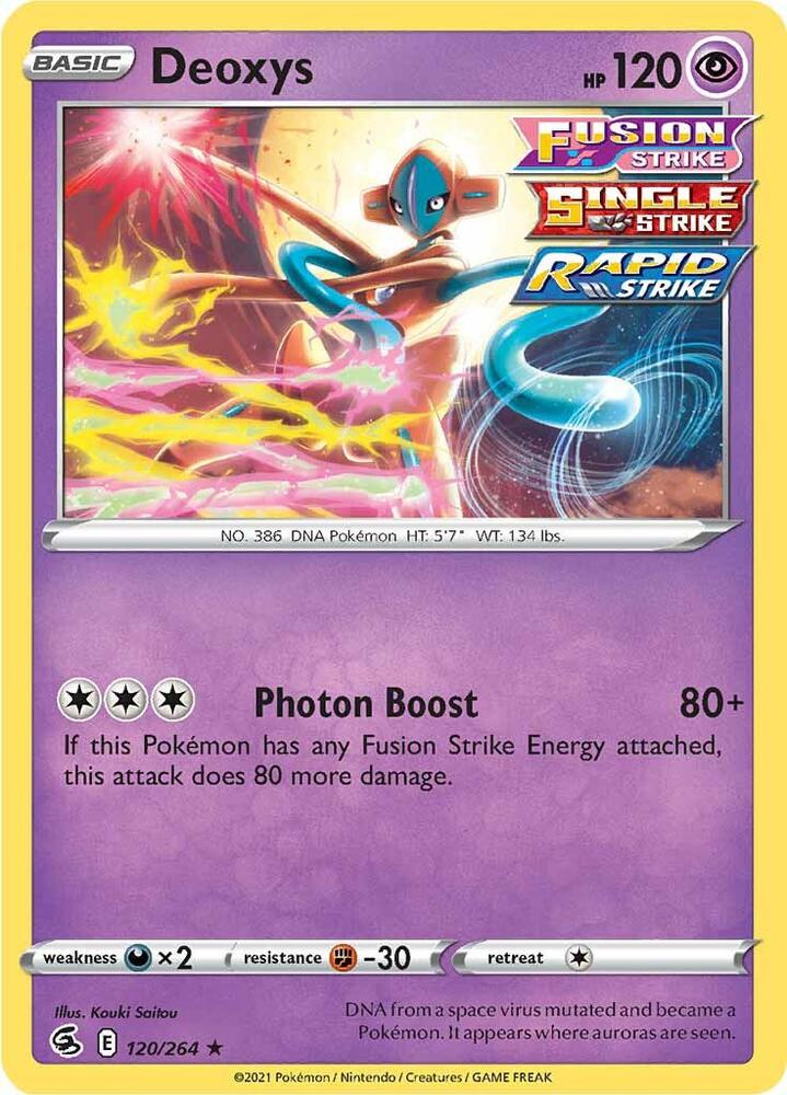 Deoxys 120/264 Holofoil — Fusion Strike Pokémon card