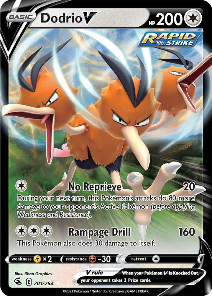Dodrio V 201/264 Holofoil — Fusion Strike Pokémon card