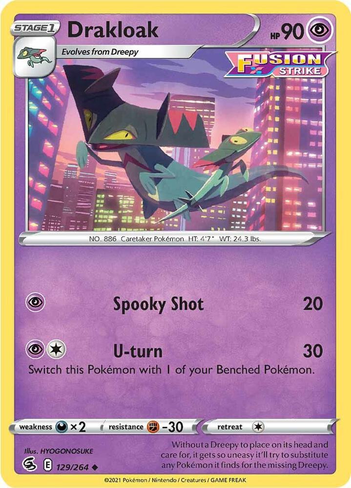 Drakloak 129/264 Reverse Holofoil — Fusion Strike Pokémon card