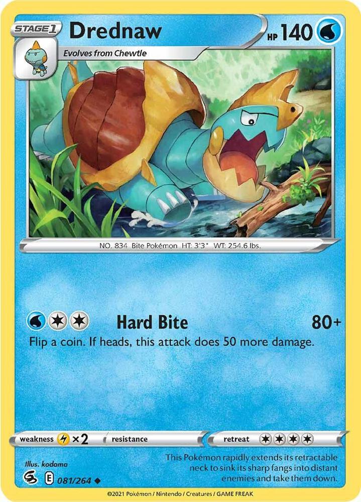 Drednaw 081/264 Reverse Holofoil — Fusion Strike Pokémon card