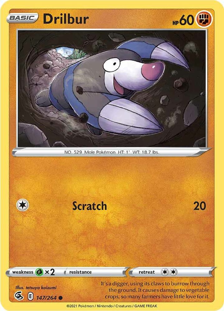 Drilbur 147/264 Reverse Holofoil — Fusion Strike Pokémon card