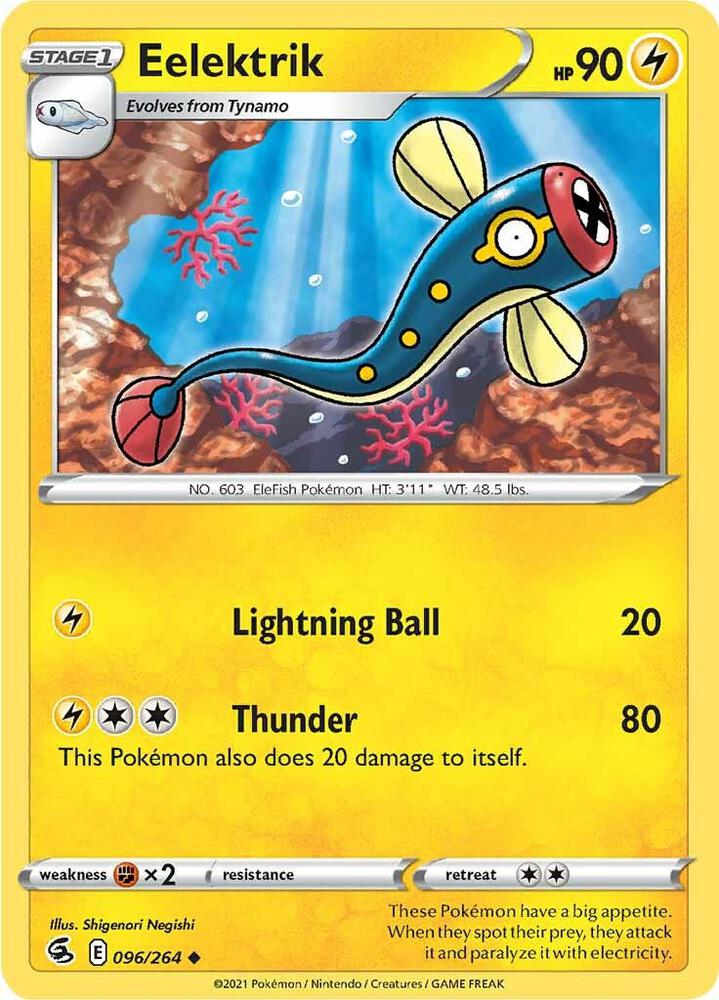 Eelektrik 096/264 Reverse Holofoil — Fusion Strike Pokémon card