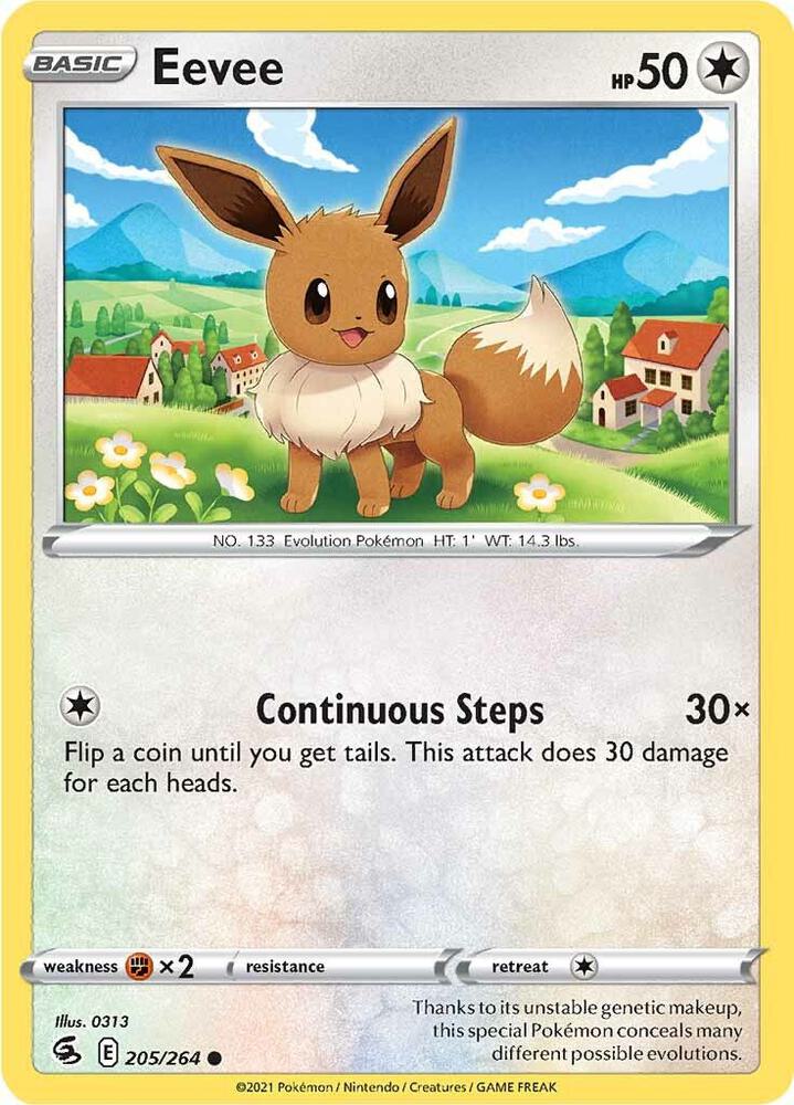 Eevee 205/264 Reverse Holofoil — Fusion Strike Pokémon card