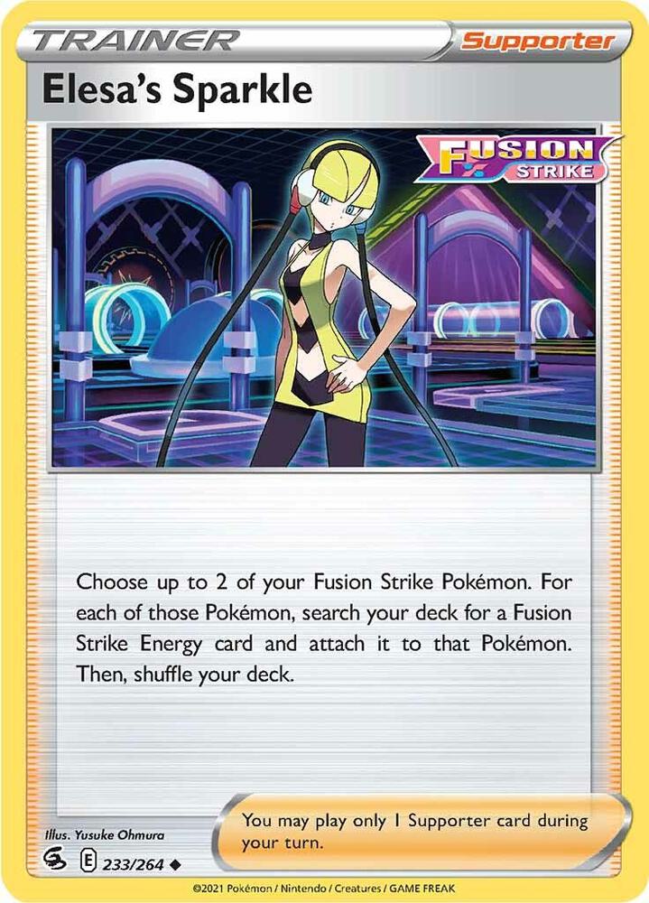 Elesa's Sparkle 233/264 Reverse Holofoil — Fusion Strike Pokémon card