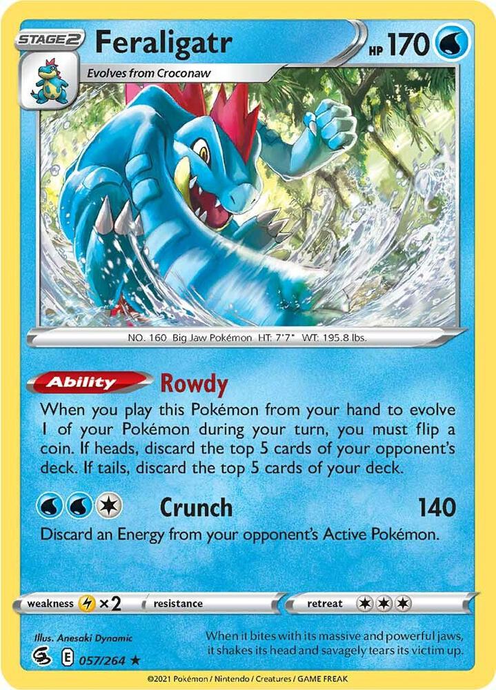 Feraligatr 057/264 Reverse Holofoil — Fusion Strike Pokémon card