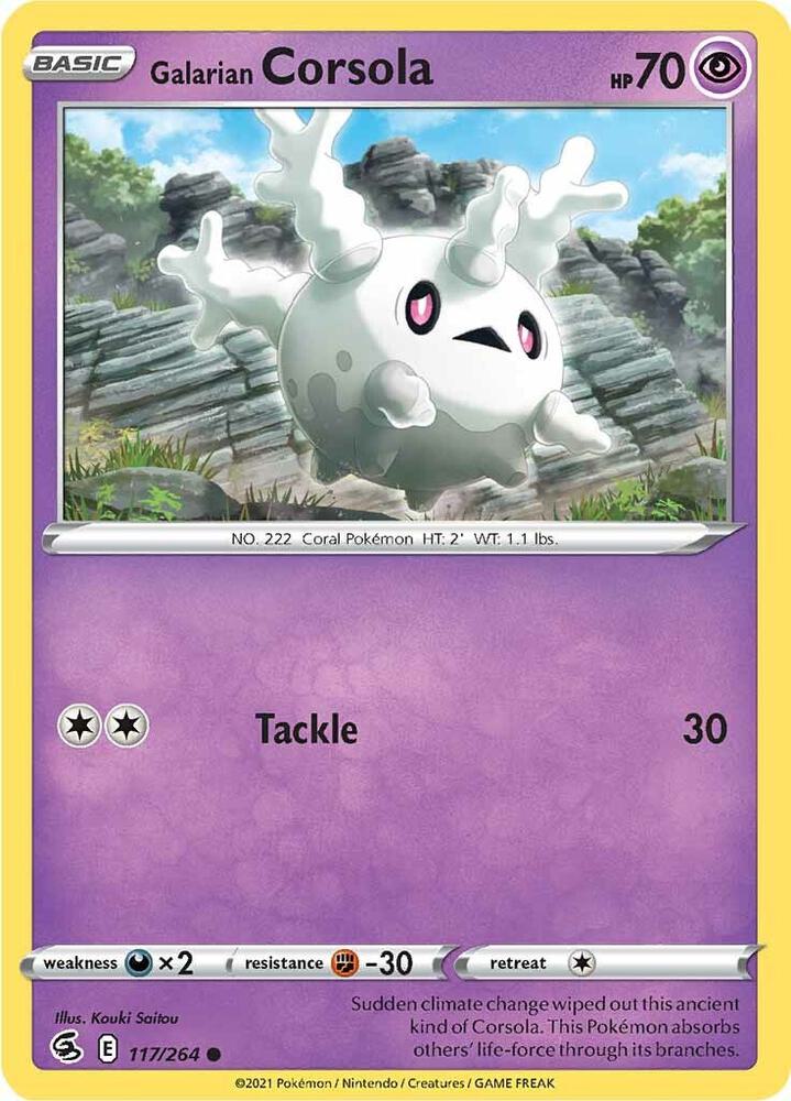 Galarian Corsola 117/264 — Fusion Strike Pokémon card