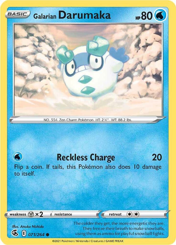 Galarian Darumaka 071/264 — Fusion Strike Pokémon card