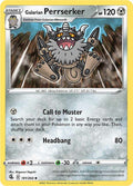 Galarian Perrserker 181/264 Reverse Holofoil, Fusion Strike Pokémon card