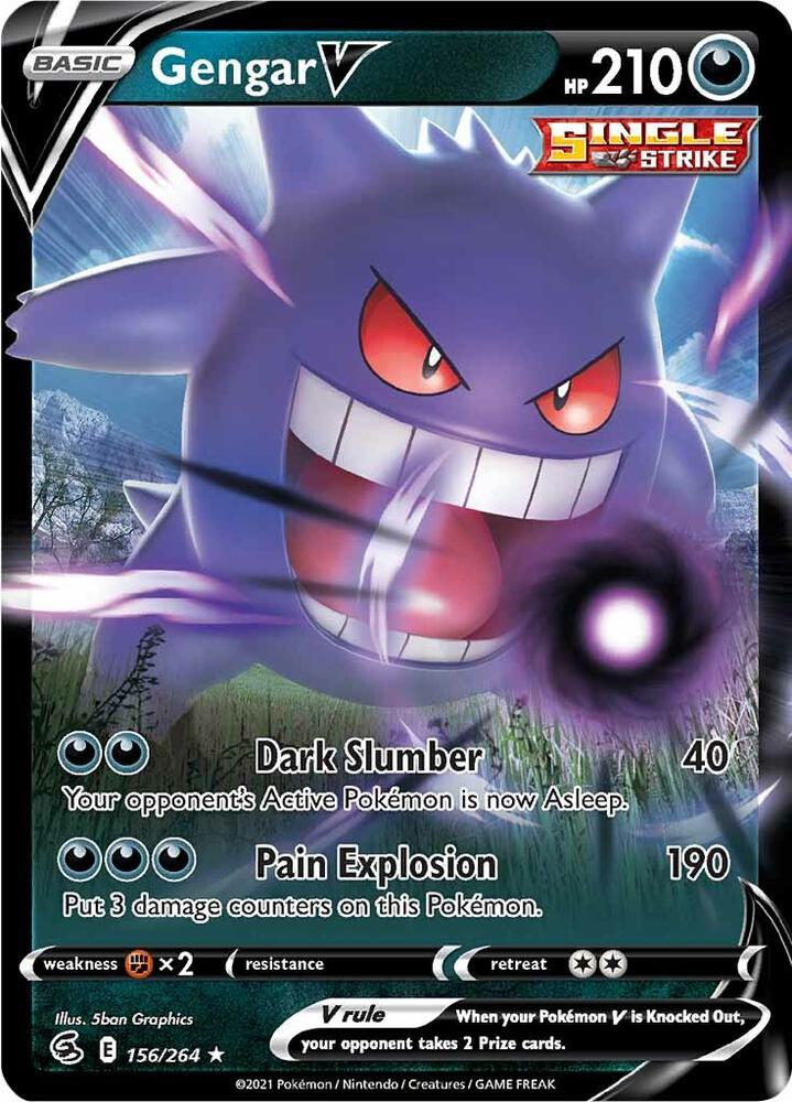Gengar V 156/264 Holofoil — Fusion Strike Pokémon card