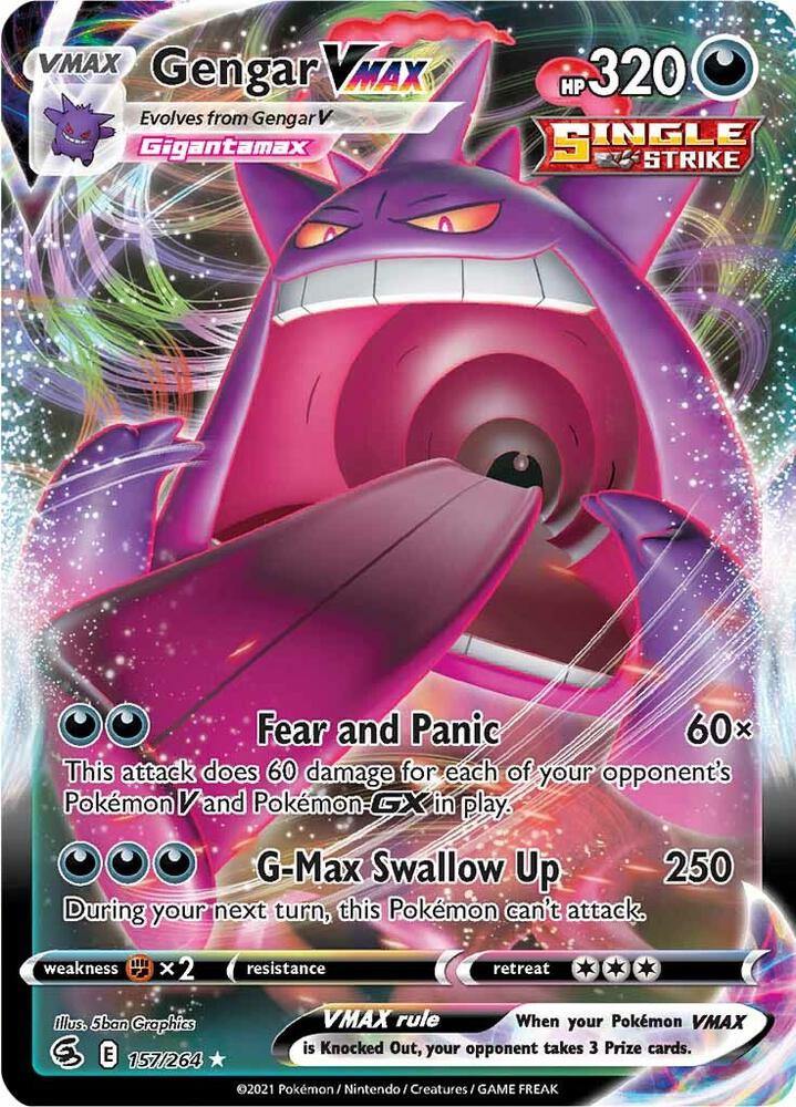 Gengar VMAX 157/264 Holofoil — Fusion Strike Pokémon card