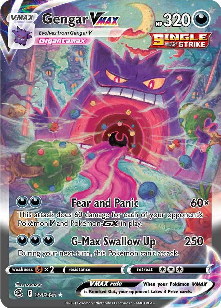 Gengar VMAX 271/264 Holofoil — Fusion Strike Pokémon card