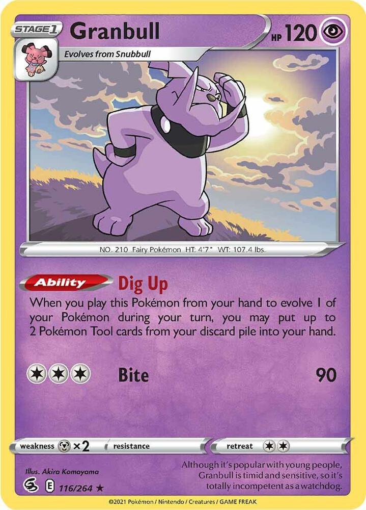 Granbull 116/264 Reverse Holofoil — Fusion Strike Pokémon card