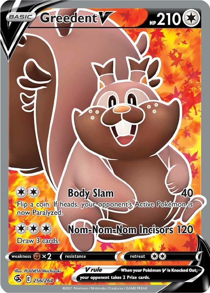 Greedent V 256/264 Holofoil — Fusion Strike Pokémon card