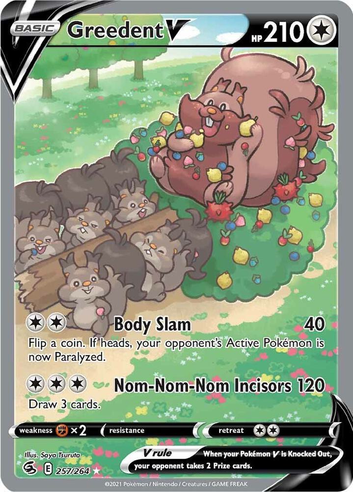 Greedent V 257/264 Holofoil — Fusion Strike Pokémon card