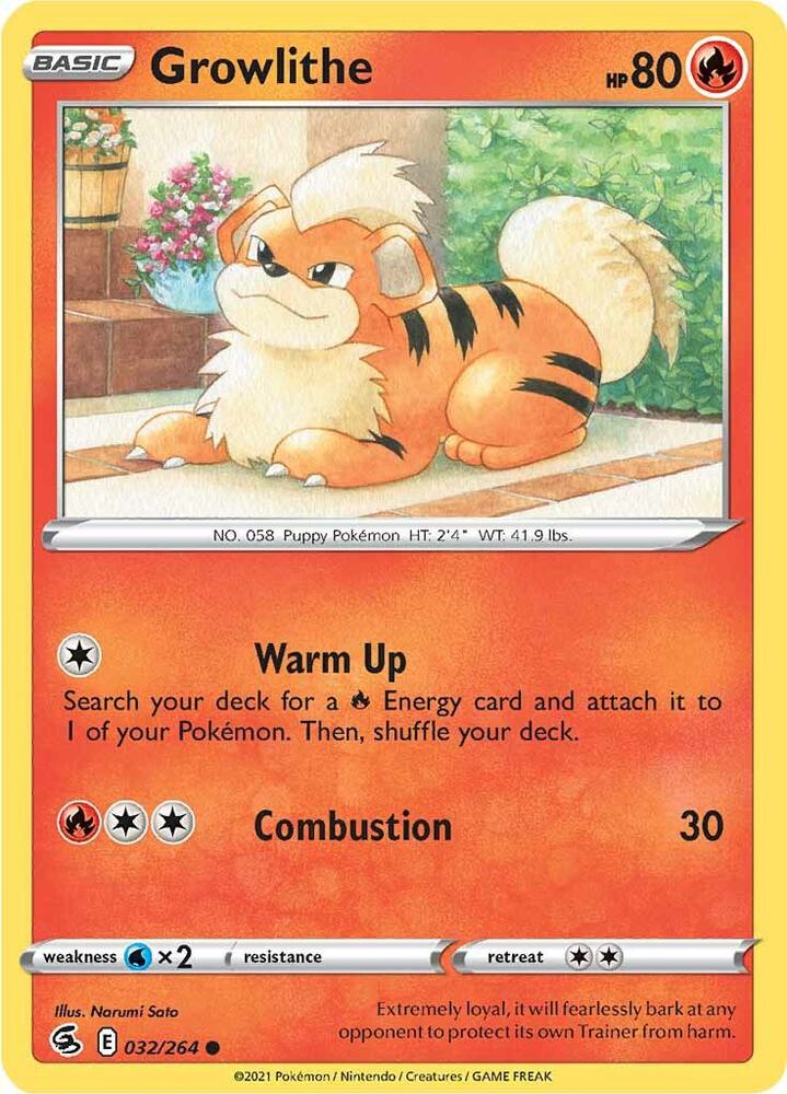 Growlithe 032/264 — Fusion Strike Pokémon card