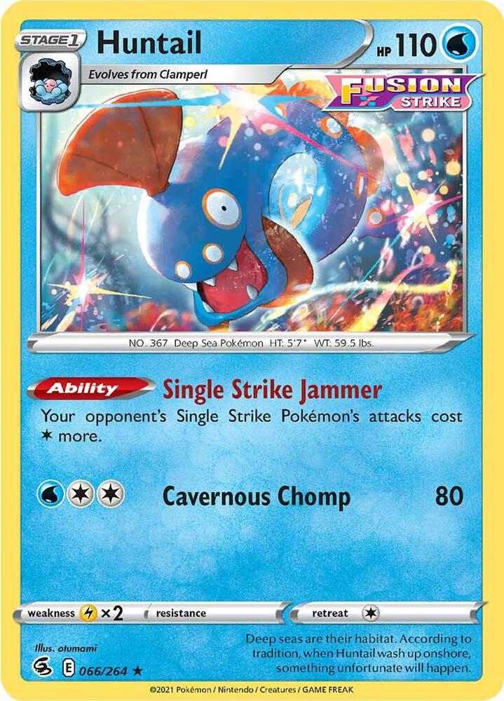 Huntail 066/264 Reverse Holofoil — Fusion Strike Pokémon card