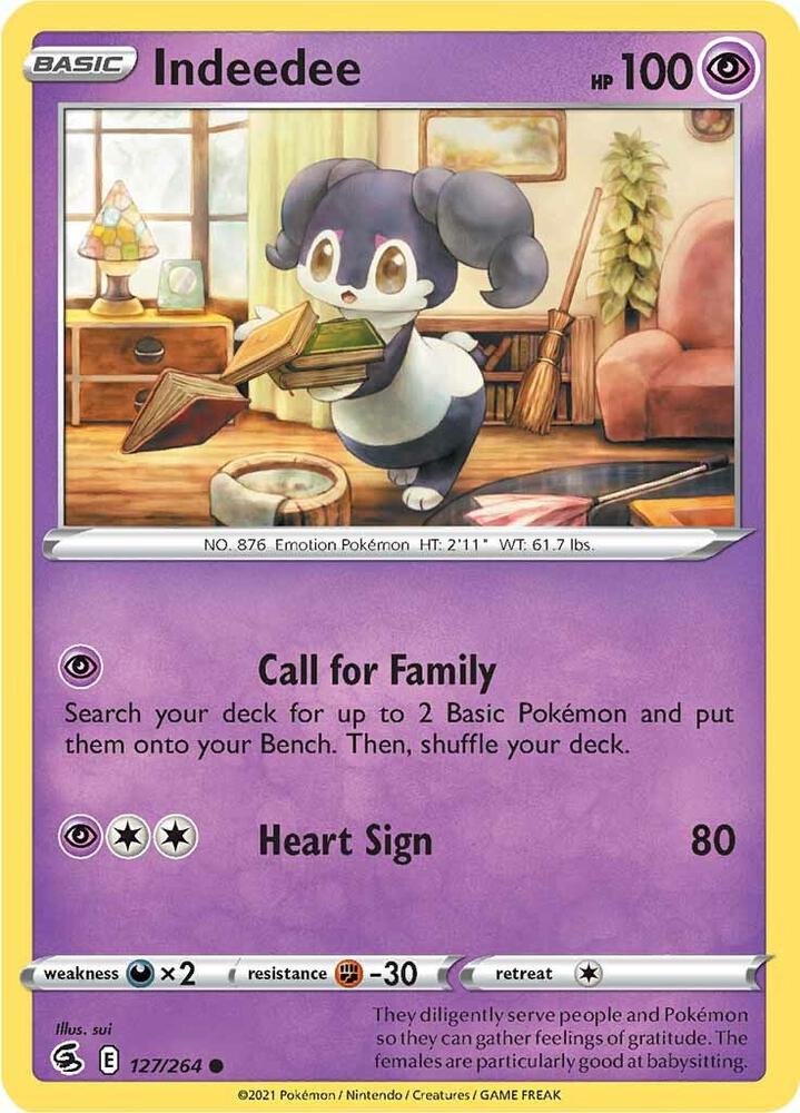 Indeedee 127/264 Reverse Holofoil — Fusion Strike Pokémon card
