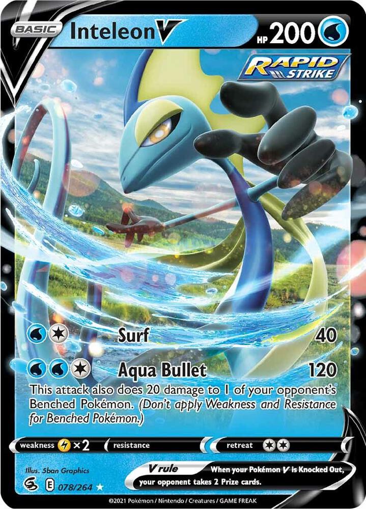 Inteleon V 078/264 Holofoil — Fusion Strike Pokémon card