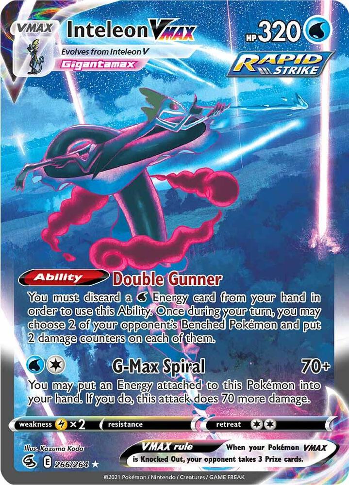 Inteleon VMAX 266/264 Holofoil — Fusion Strike Pokémon card