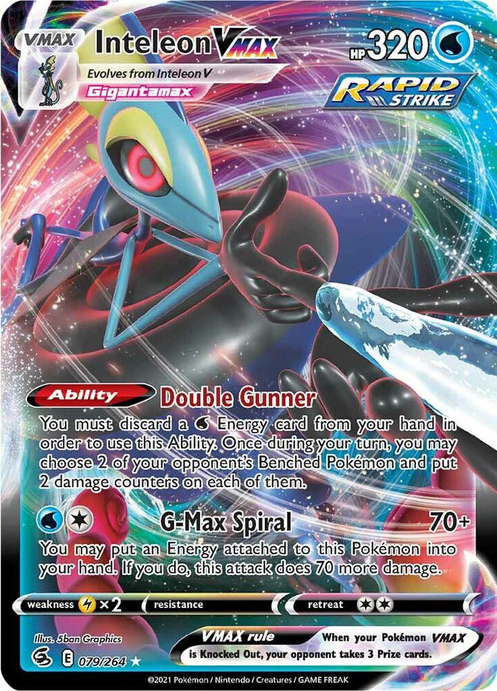 Inteleon VMAX 079/264 Holofoil — Fusion Strike Pokémon card