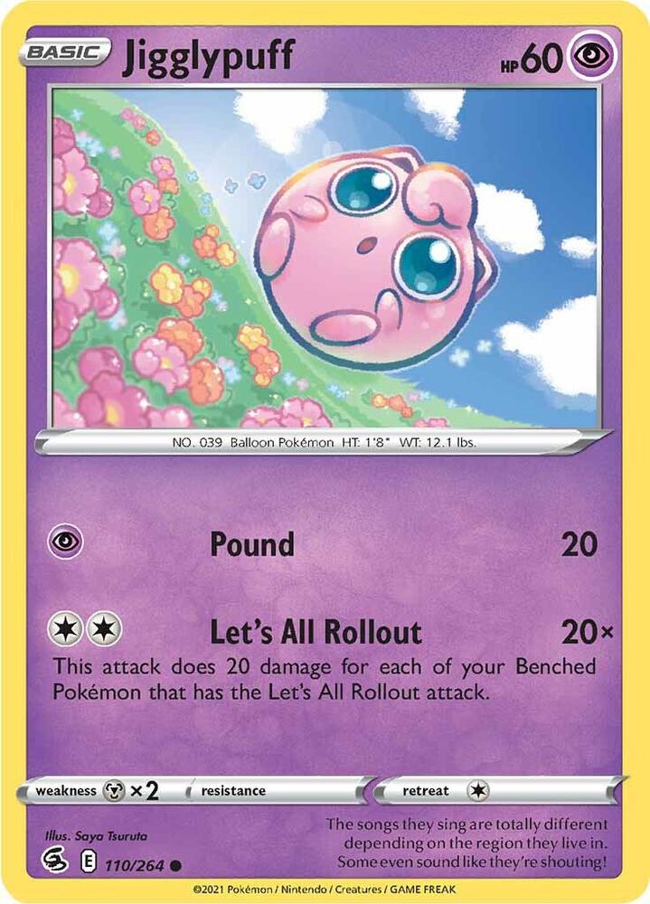 Jigglypuff 110/264 Reverse Holofoil — Fusion Strike Pokémon card