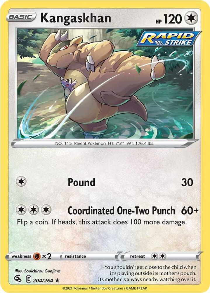Kangaskhan 204/264 Reverse Holofoil — Fusion Strike Pokémon card