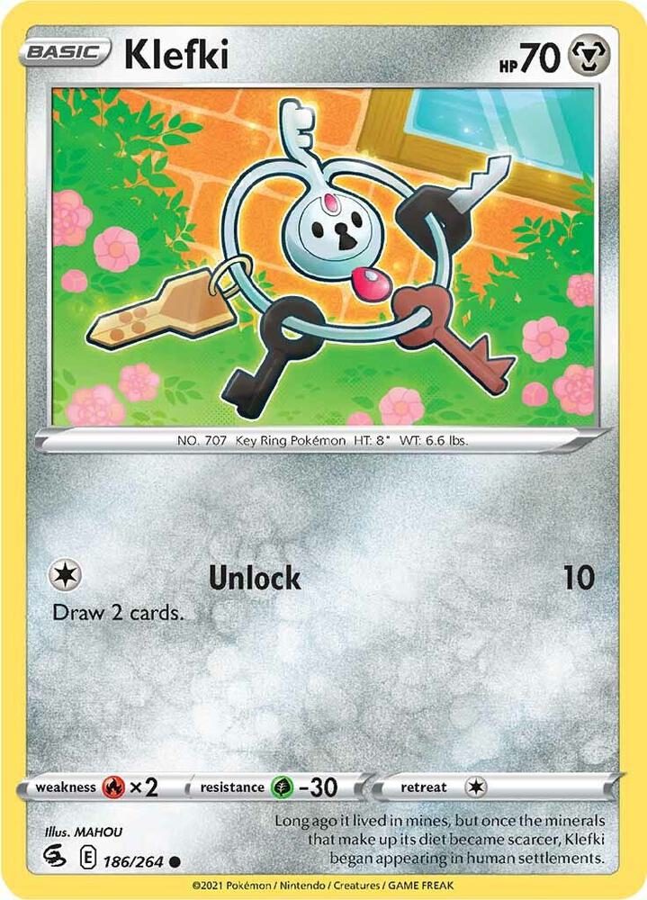 Klefki 186/264 Reverse Holofoil — Fusion Strike Pokémon card