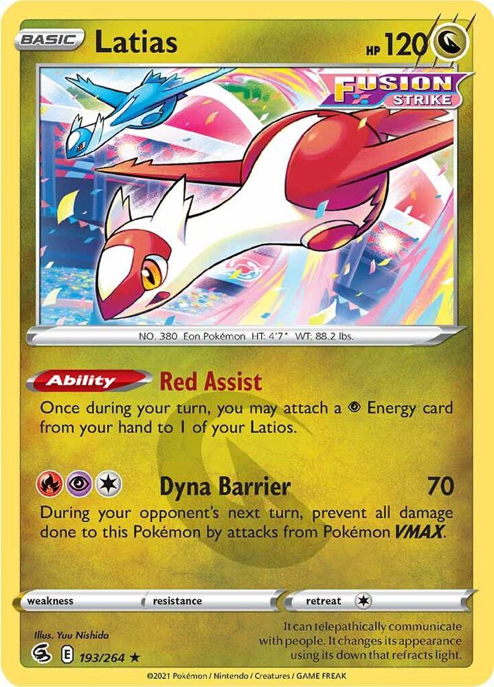 Latias 193/264 Reverse Holofoil — Fusion Strike Pokémon card