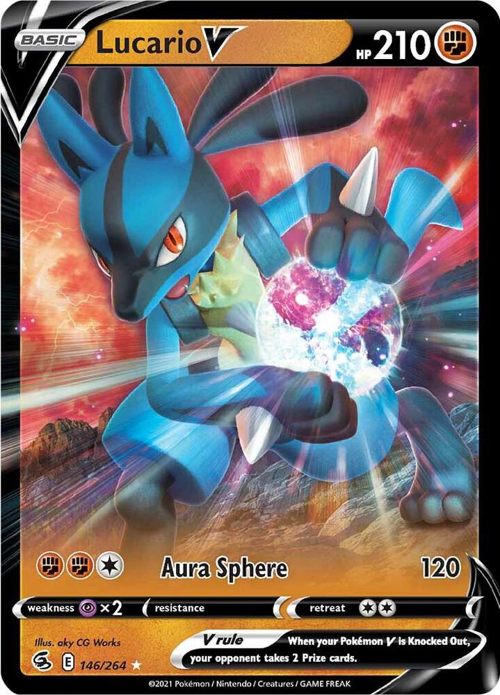 Pokemon - Fusion Strike - Lucario V - 146/264 - Holofoil