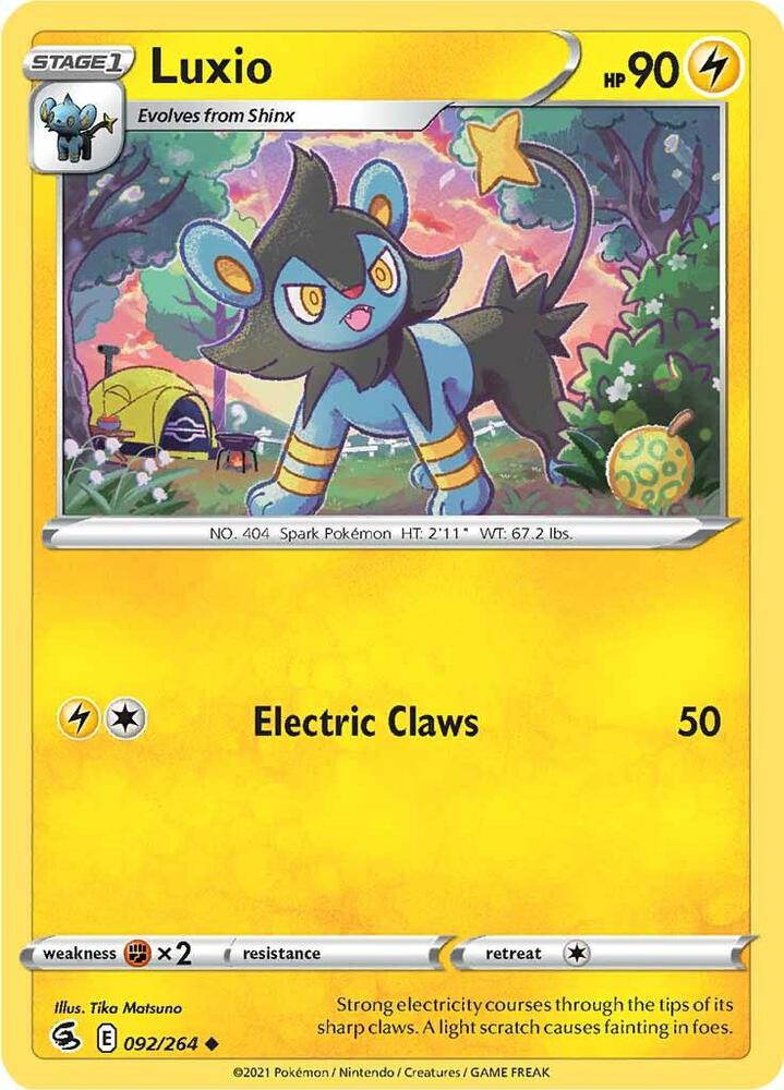 Luxio 092/264 Reverse Holofoil — Fusion Strike Pokémon card